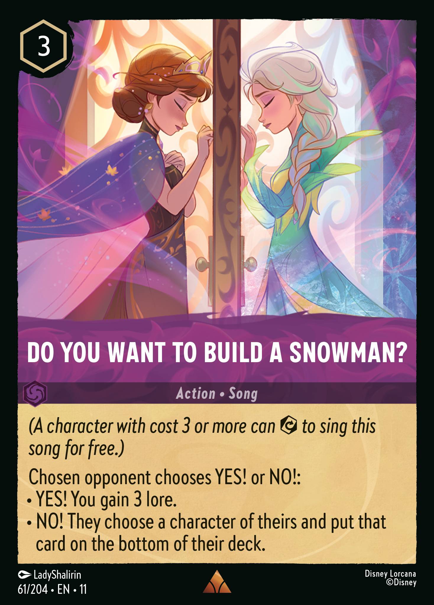 Do You Want to Build A Snowman? Disney Lorcana card