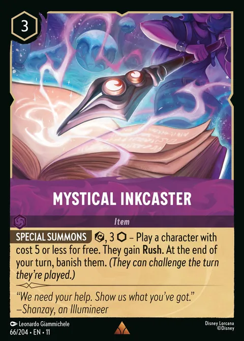 Mystical Inkcaster Disney Lorcana card