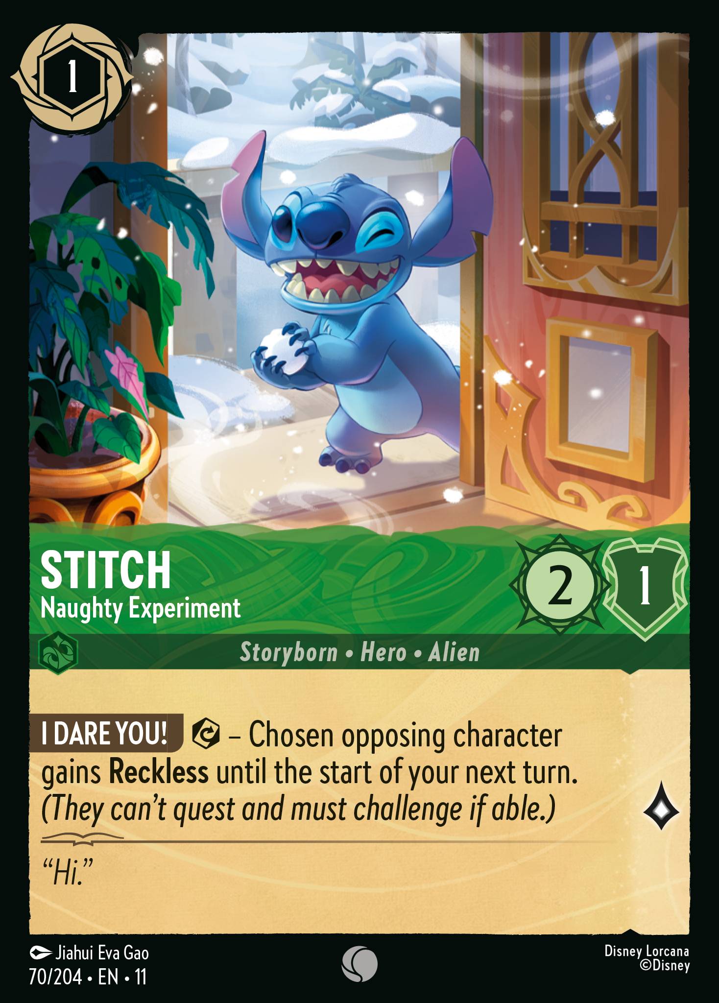 Stitch — Naughty Experiment Disney Lorcana card