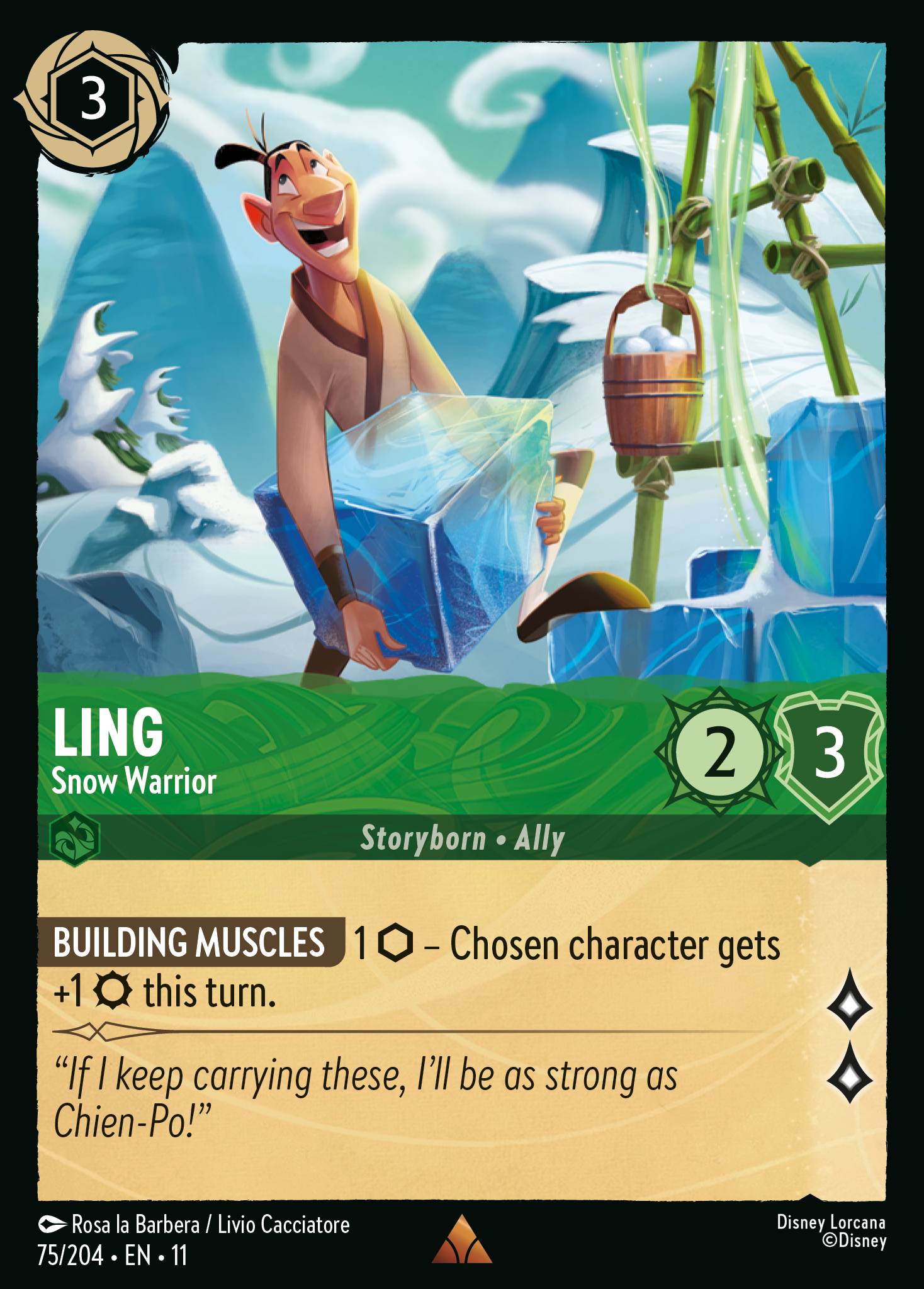 Ling — Snow Warrior Disney Lorcana card
