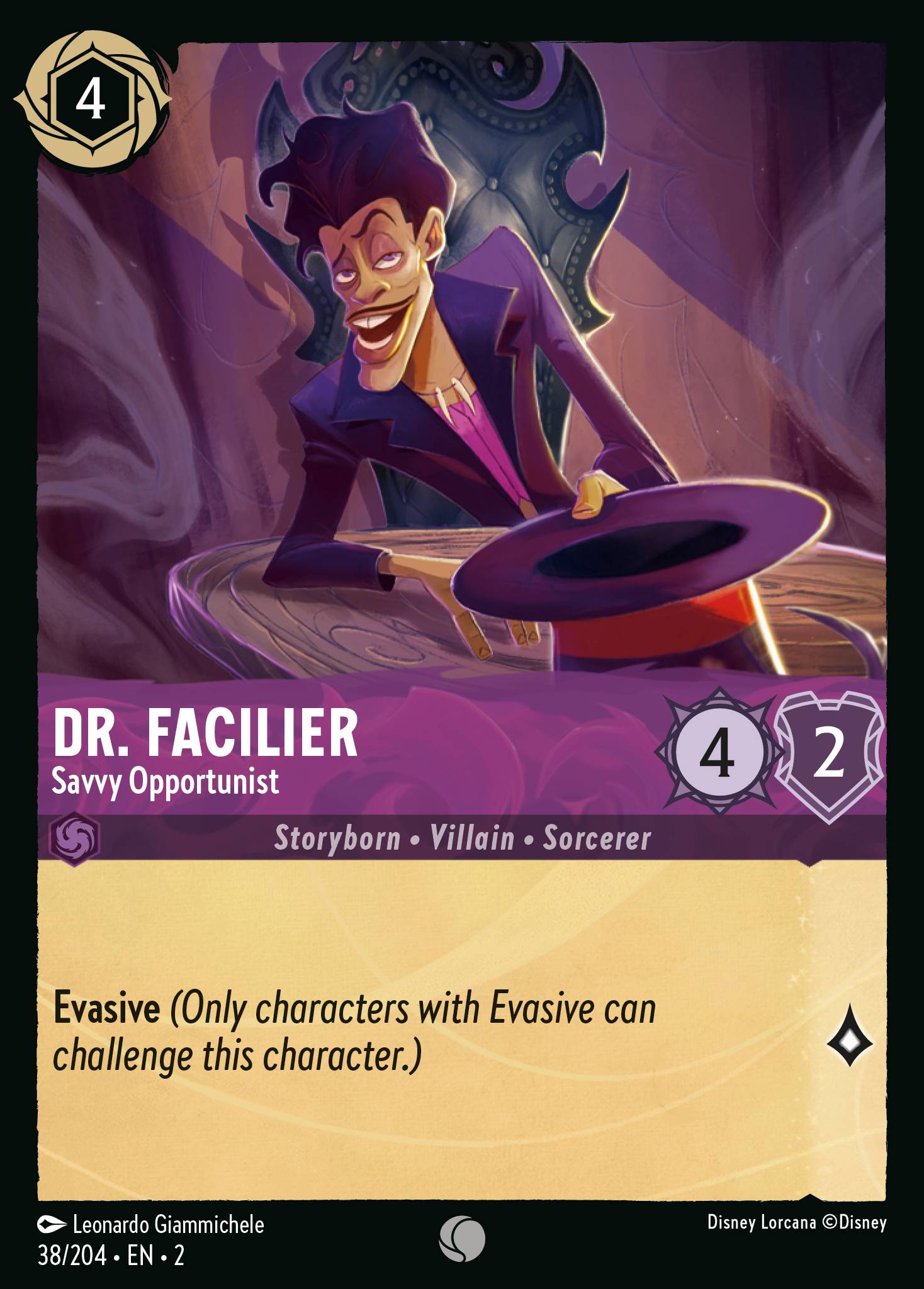 Dr. Facilier — Savvy Opportunist Disney Lorcana card