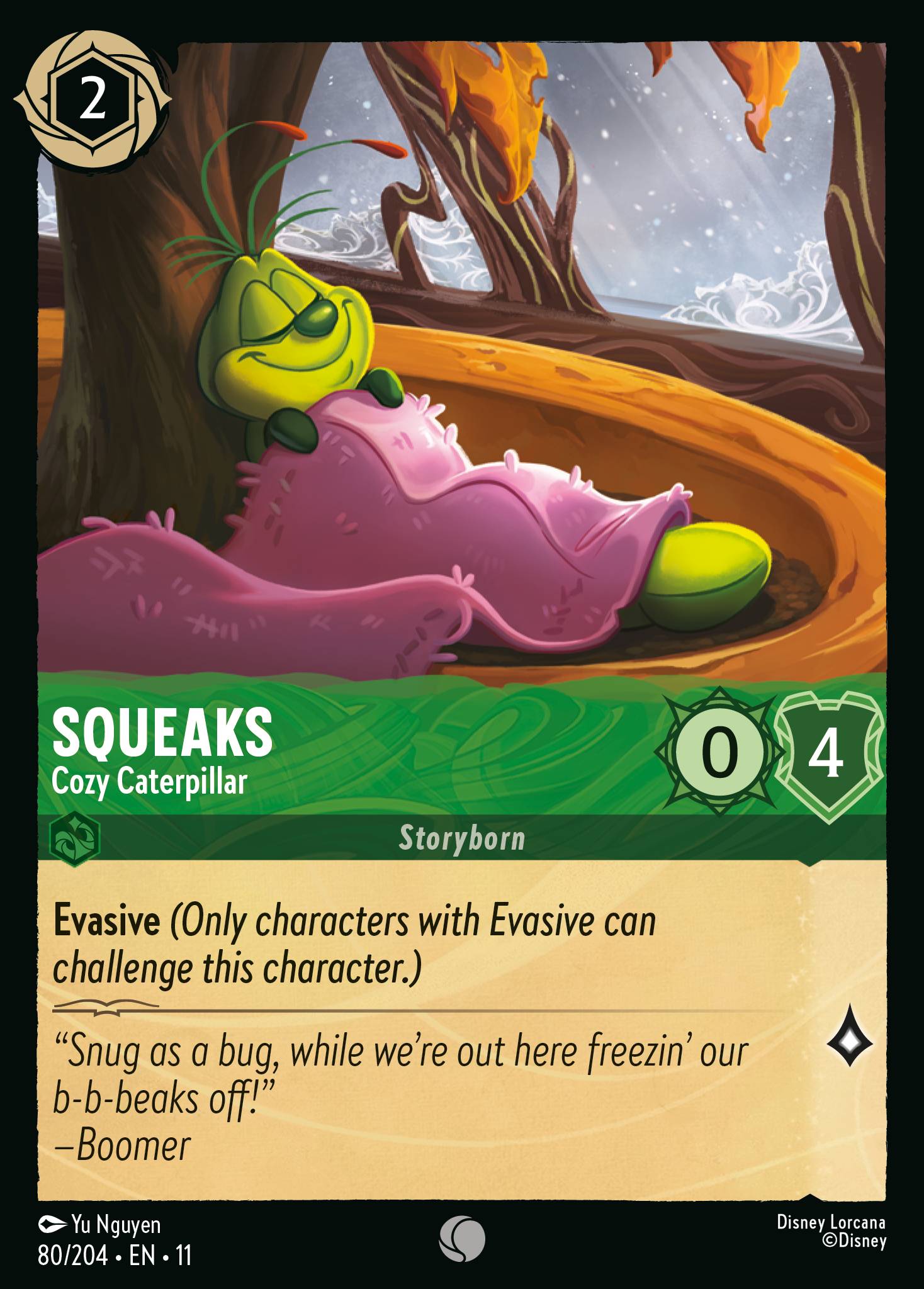 Squeaks — Cozy Caterpillar Disney Lorcana card