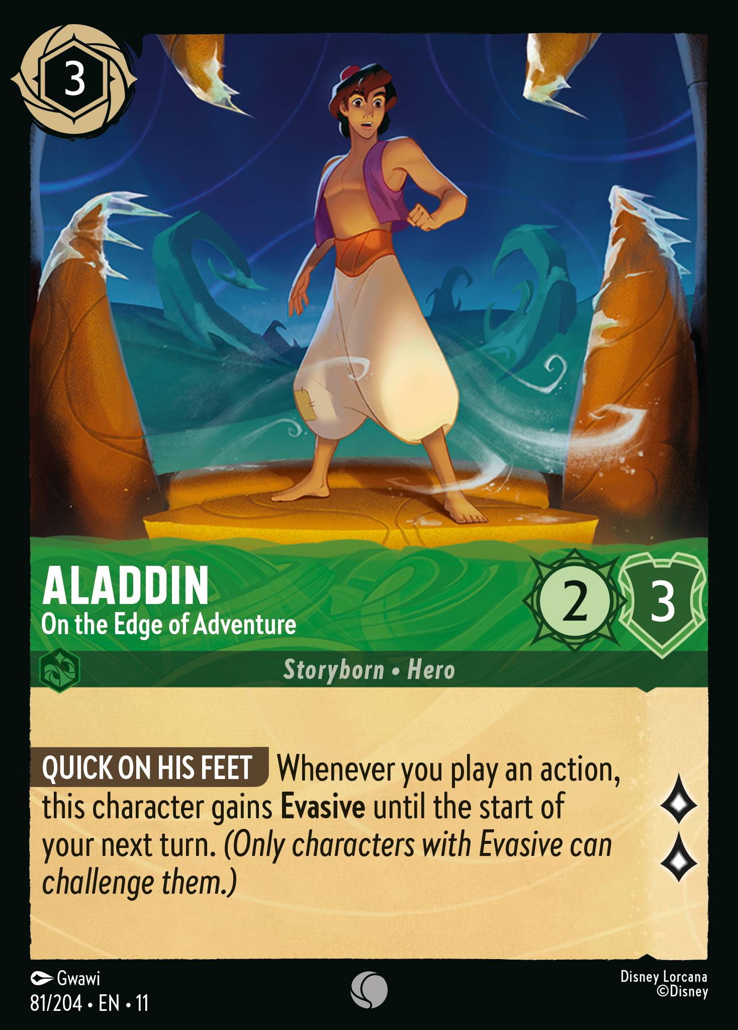 Aladdin — On the Edge of Adventure Disney Lorcana card