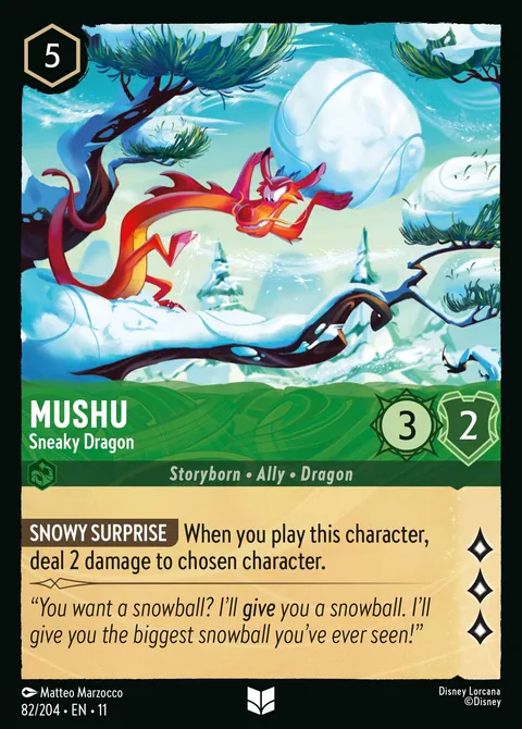 Mushu — Sneaky Dragon Disney Lorcana card
