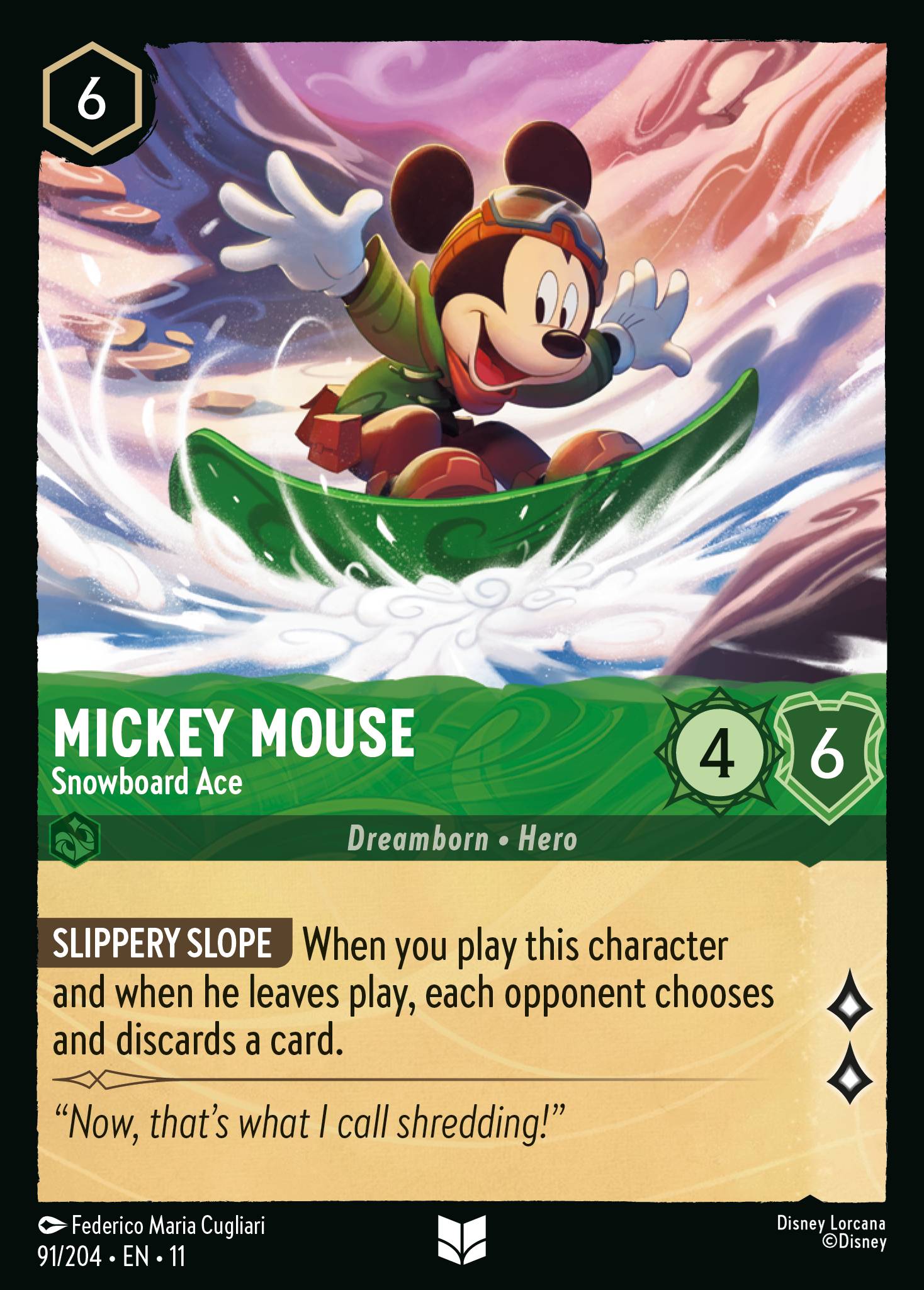 Mickey Mouse — Snowboard Ace Disney Lorcana card