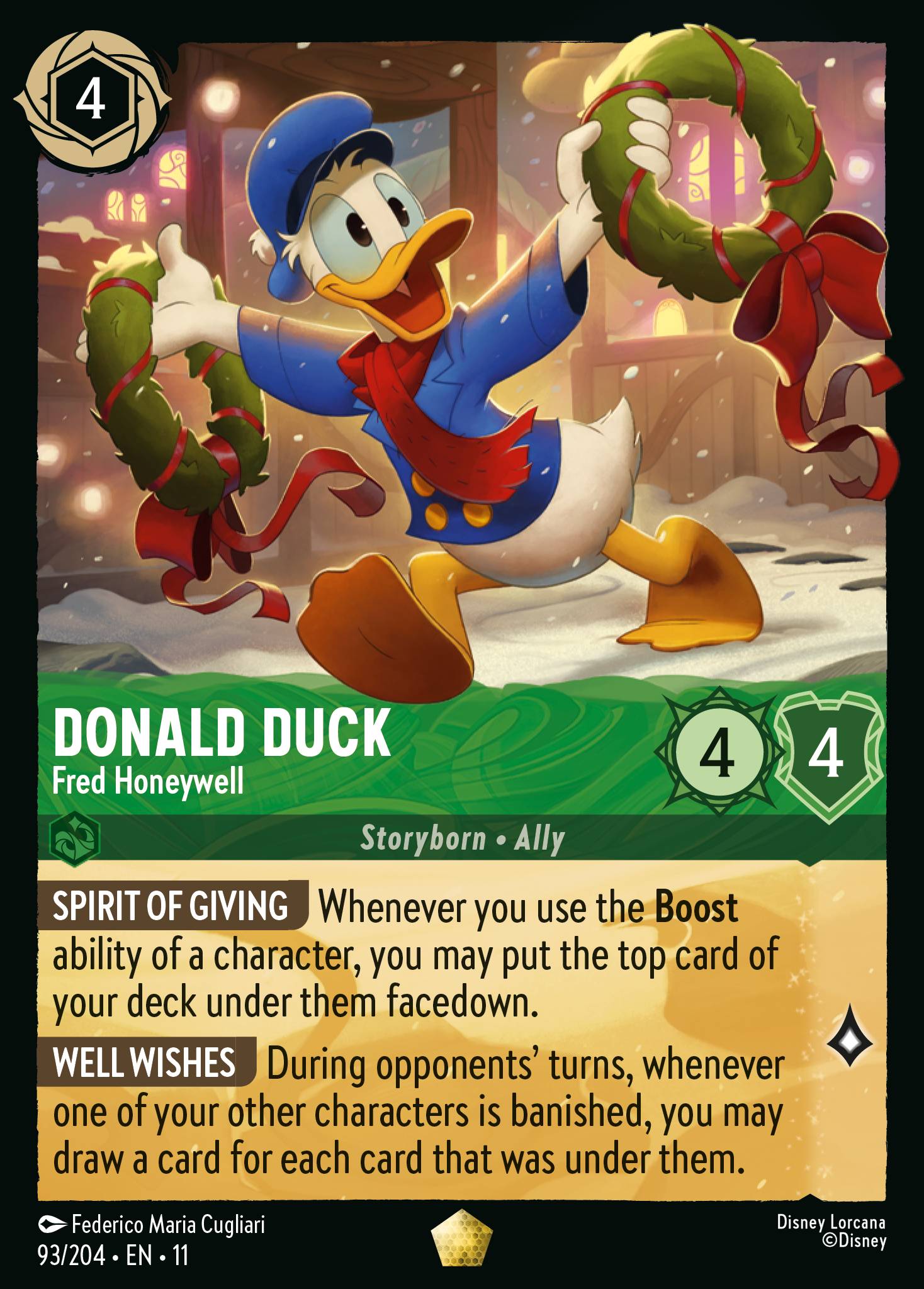 Donald Duck — Fred Honeywell Disney Lorcana card