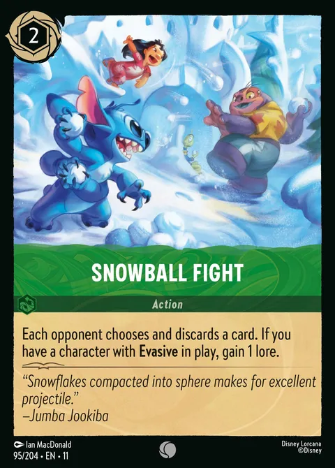 Snowball Fight Disney Lorcana card