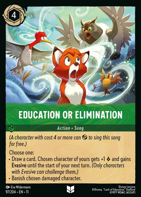 Education or Elimination Disney Lorcana card