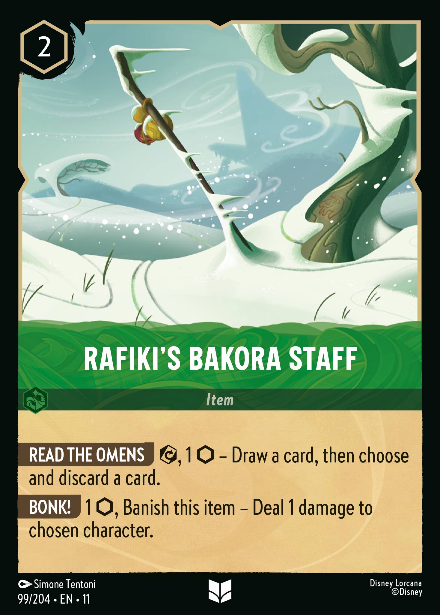 Rafiki's Bakora Staff Disney Lorcana card
