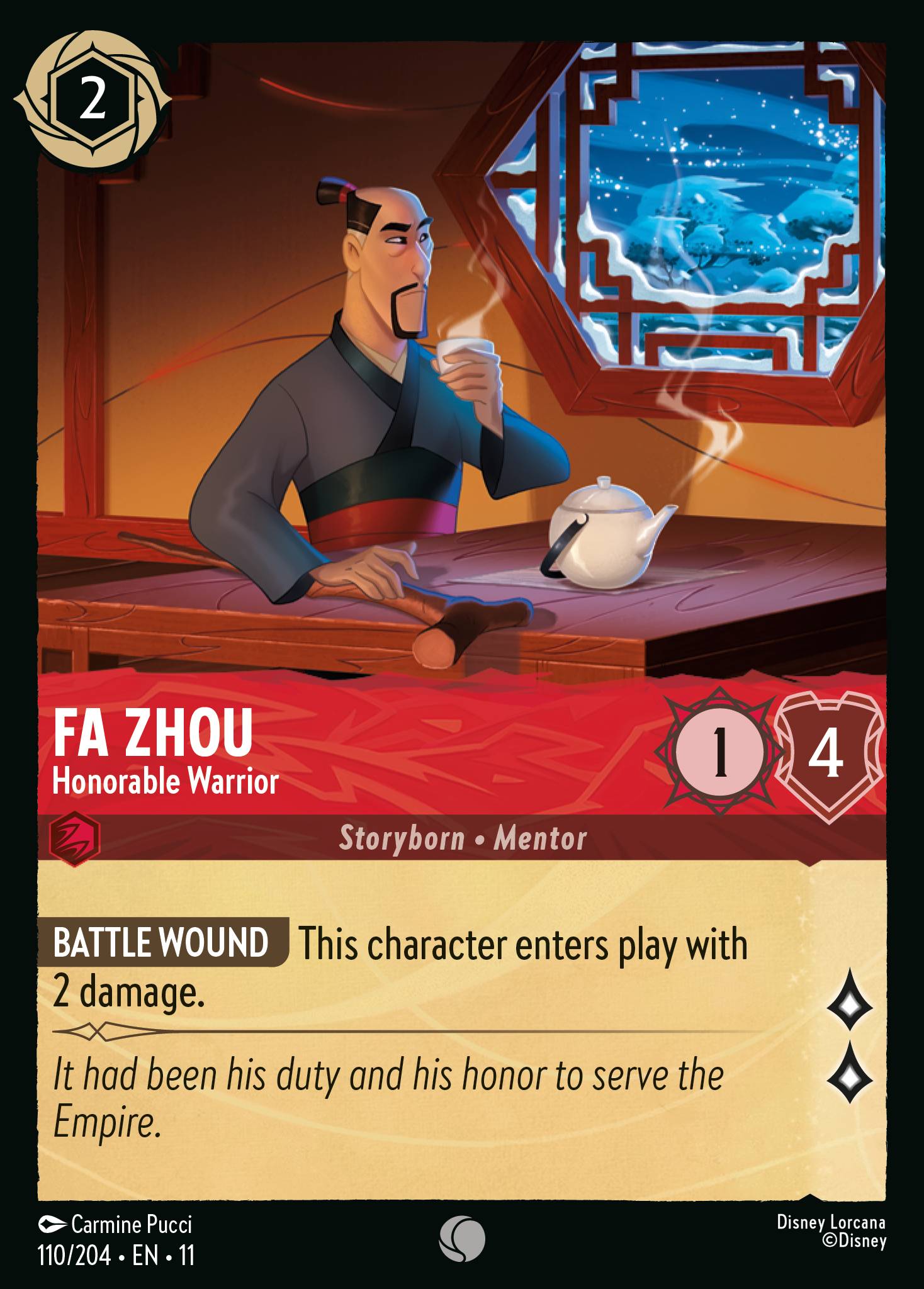 Fa Zhou — Honorable Warrior Disney Lorcana card