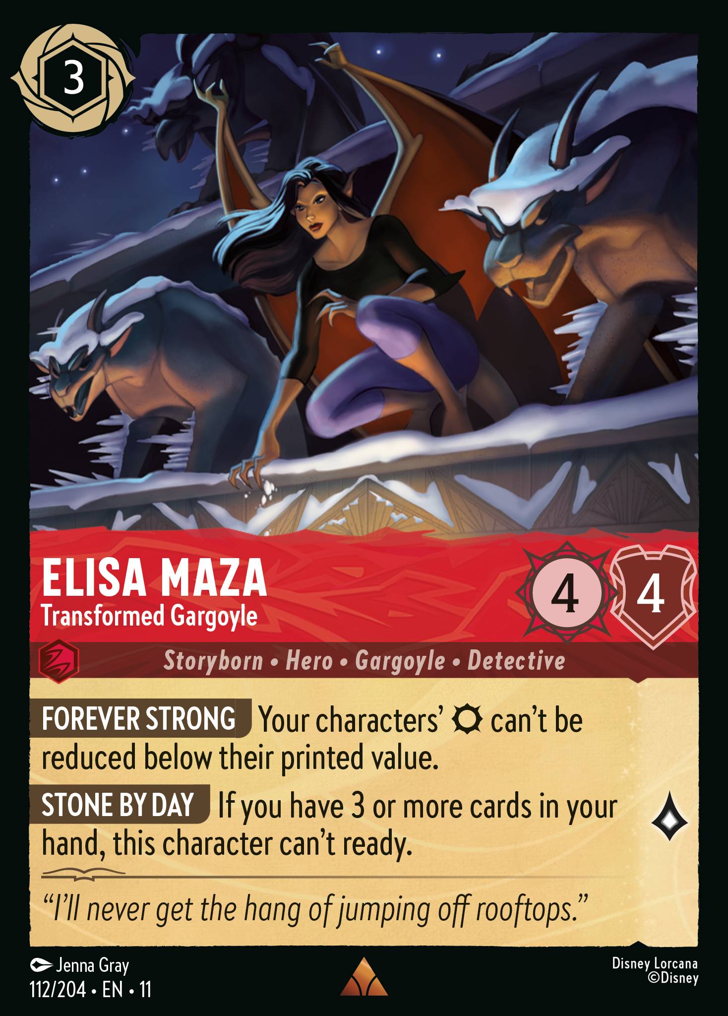 Elisa Maza — Transformed Gargoyle Disney Lorcana card