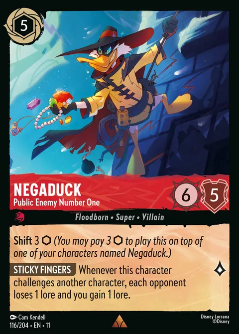 Negaduck — Public Enemy Number One Disney Lorcana card