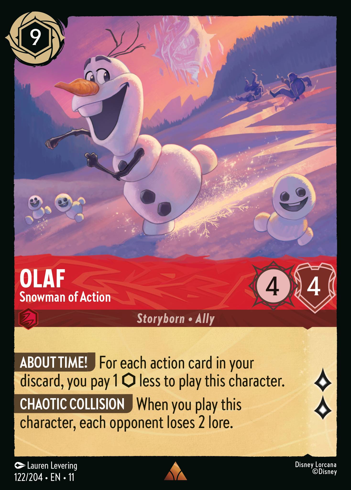Olaf — Snowman of Action Disney Lorcana card