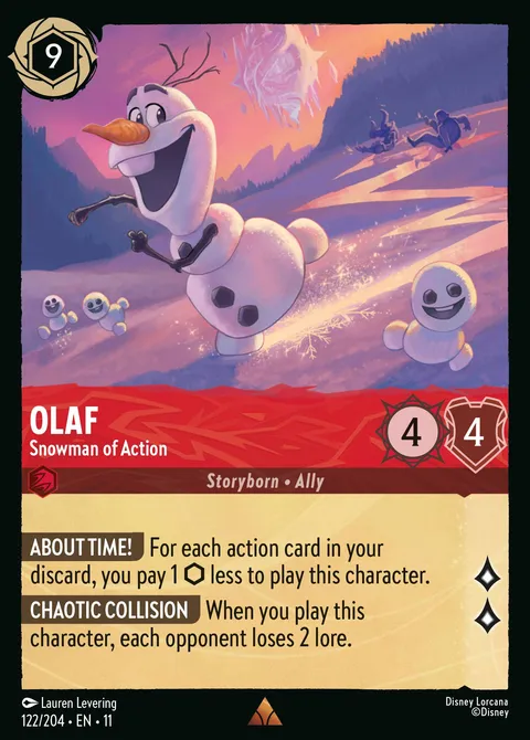 Olaf — Snowman of Action Disney Lorcana card