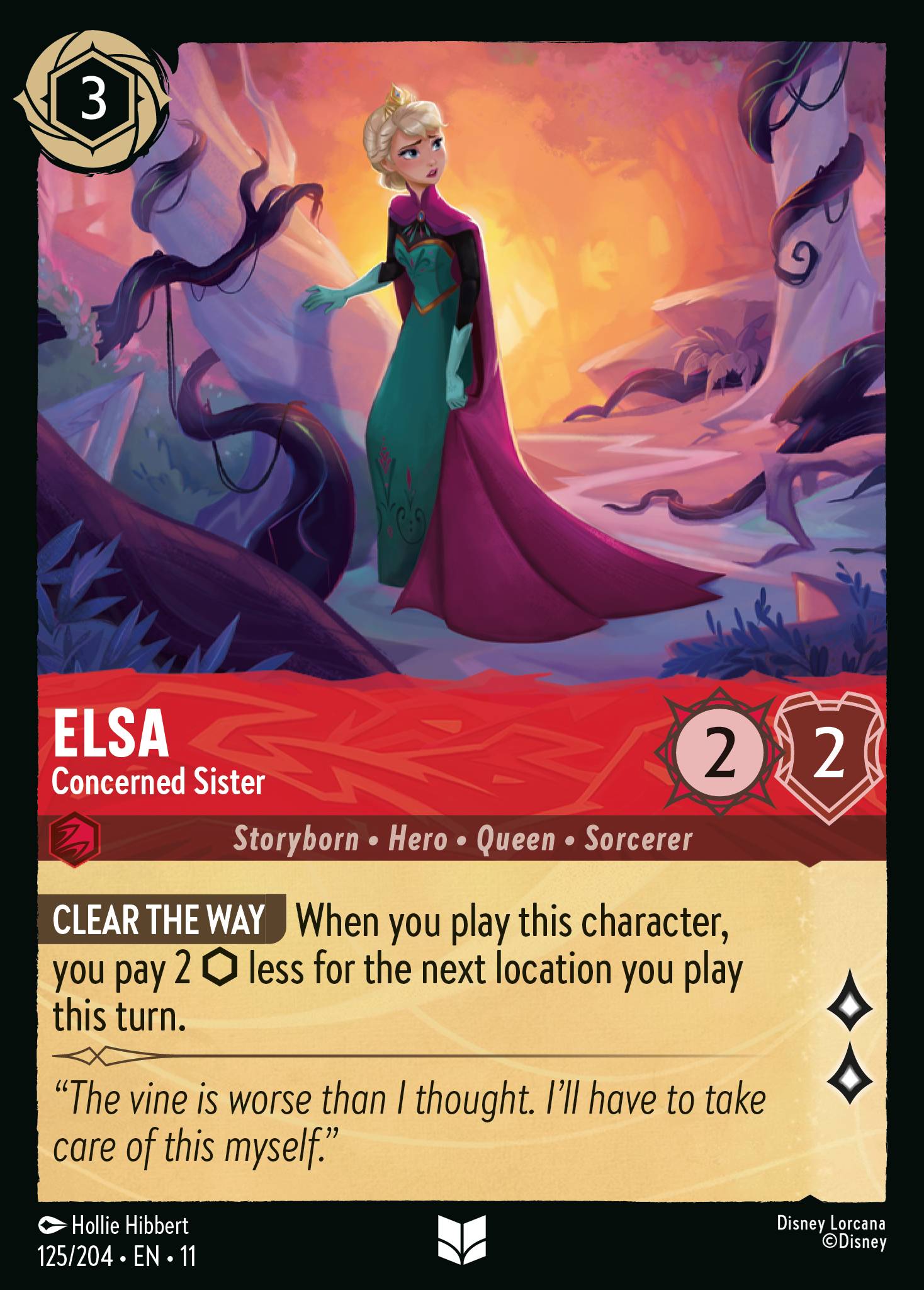 Elsa — Concerned Sister Disney Lorcana card