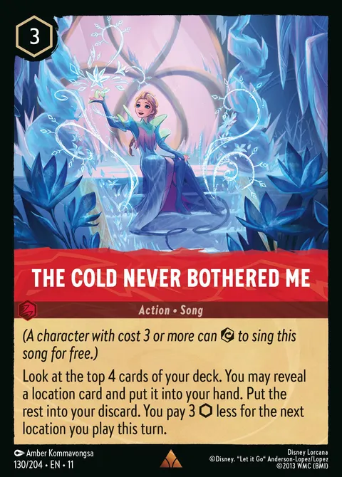 The Cold Never Bothered Me Disney Lorcana card