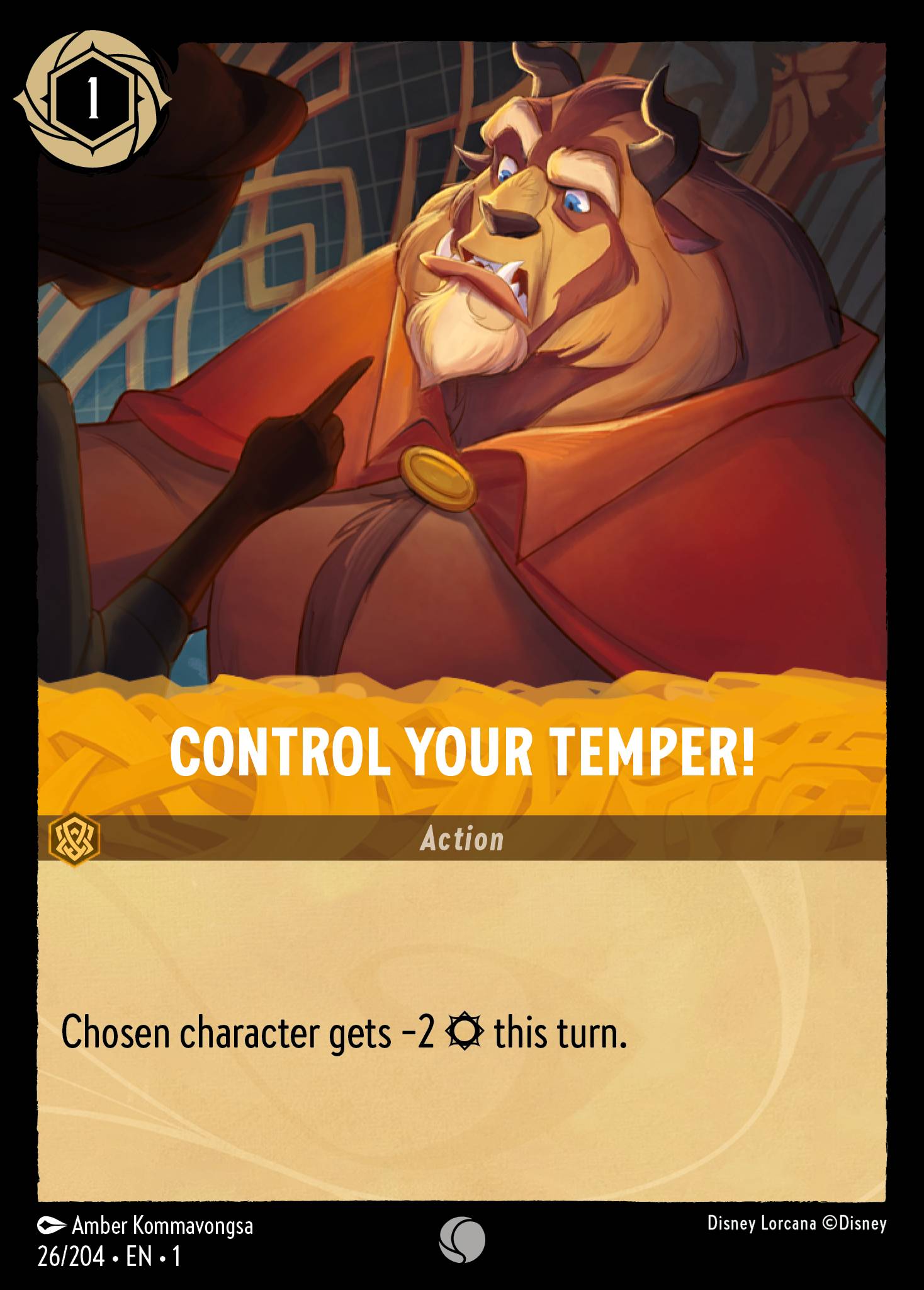 Control Your Temper! Disney Lorcana card