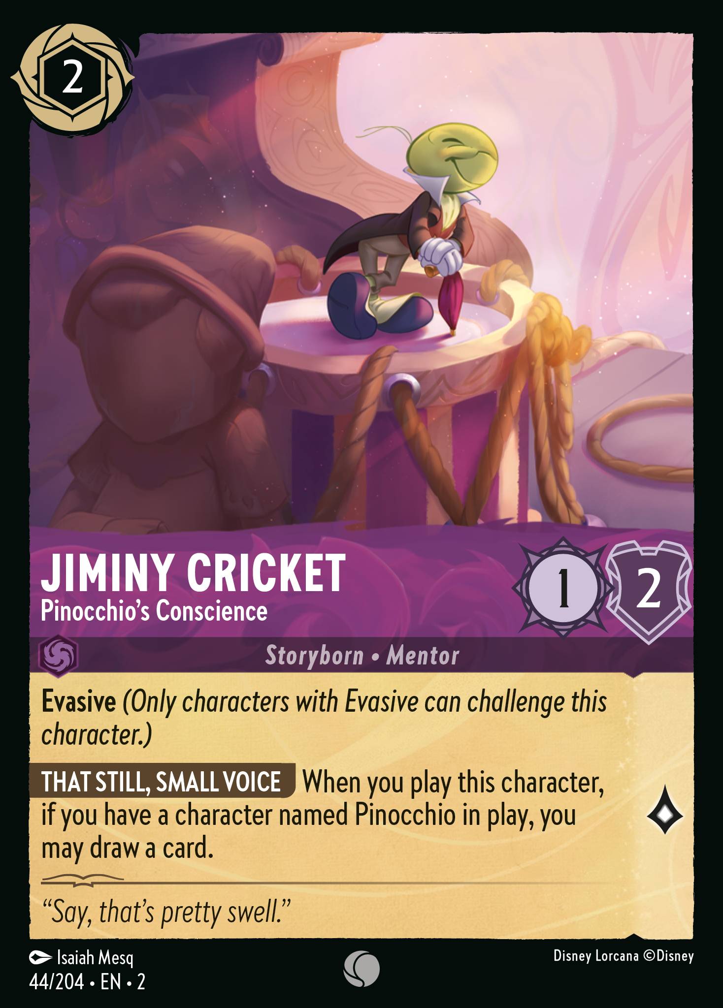 Jiminy Cricket — Pinocchio's Conscience Disney Lorcana card
