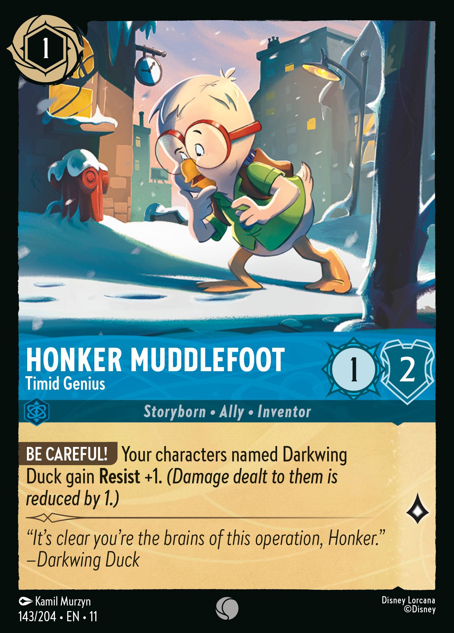 Honker Muddlefoot — Timid Genius Disney Lorcana card
