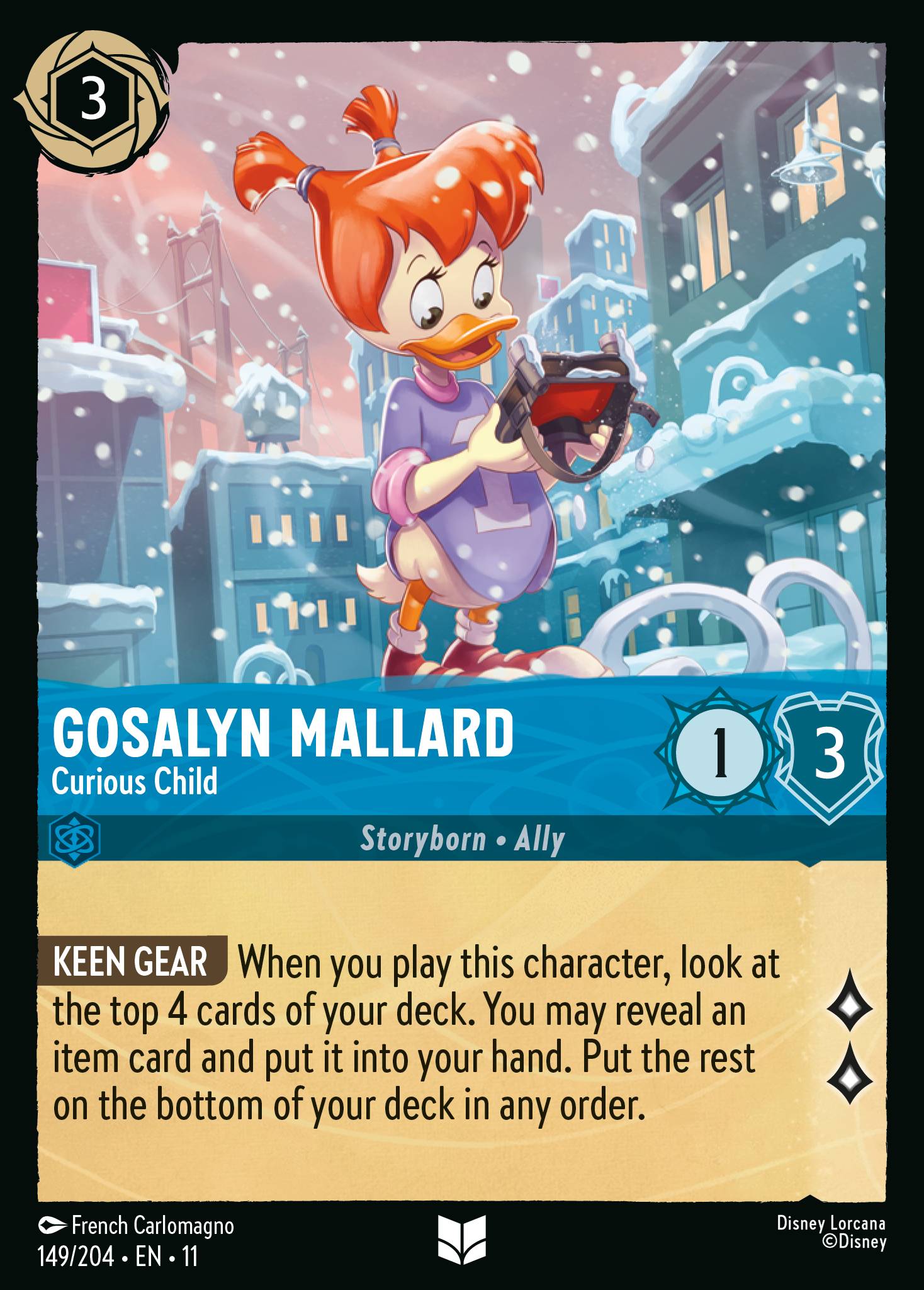 Gosalyn Mallard — Curious Child Disney Lorcana card