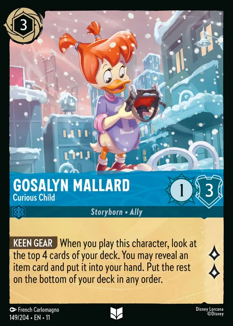 Gosalyn Mallard — Curious Child Disney Lorcana card