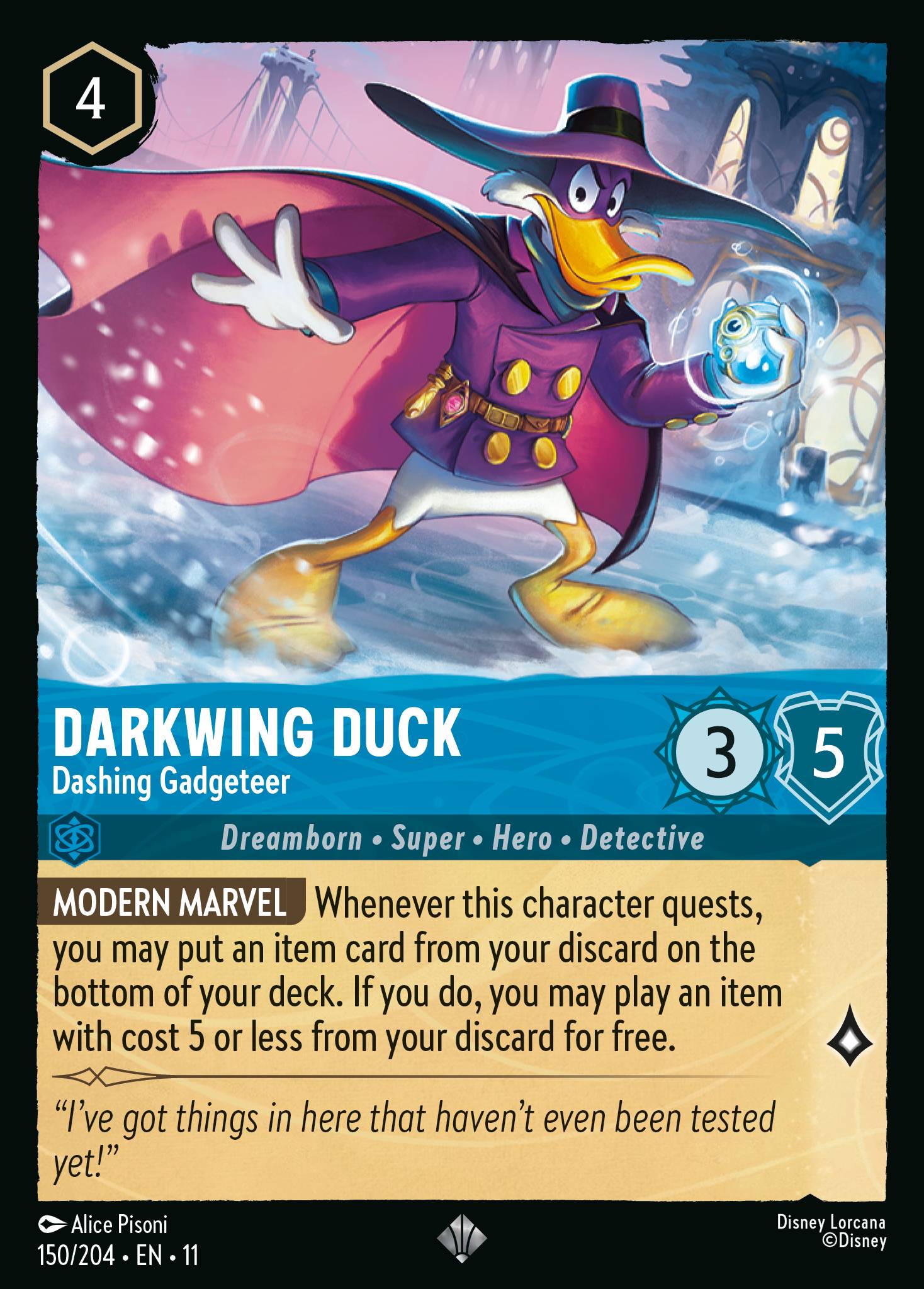Darkwing Duck — Dashing Gadgeteer Disney Lorcana card