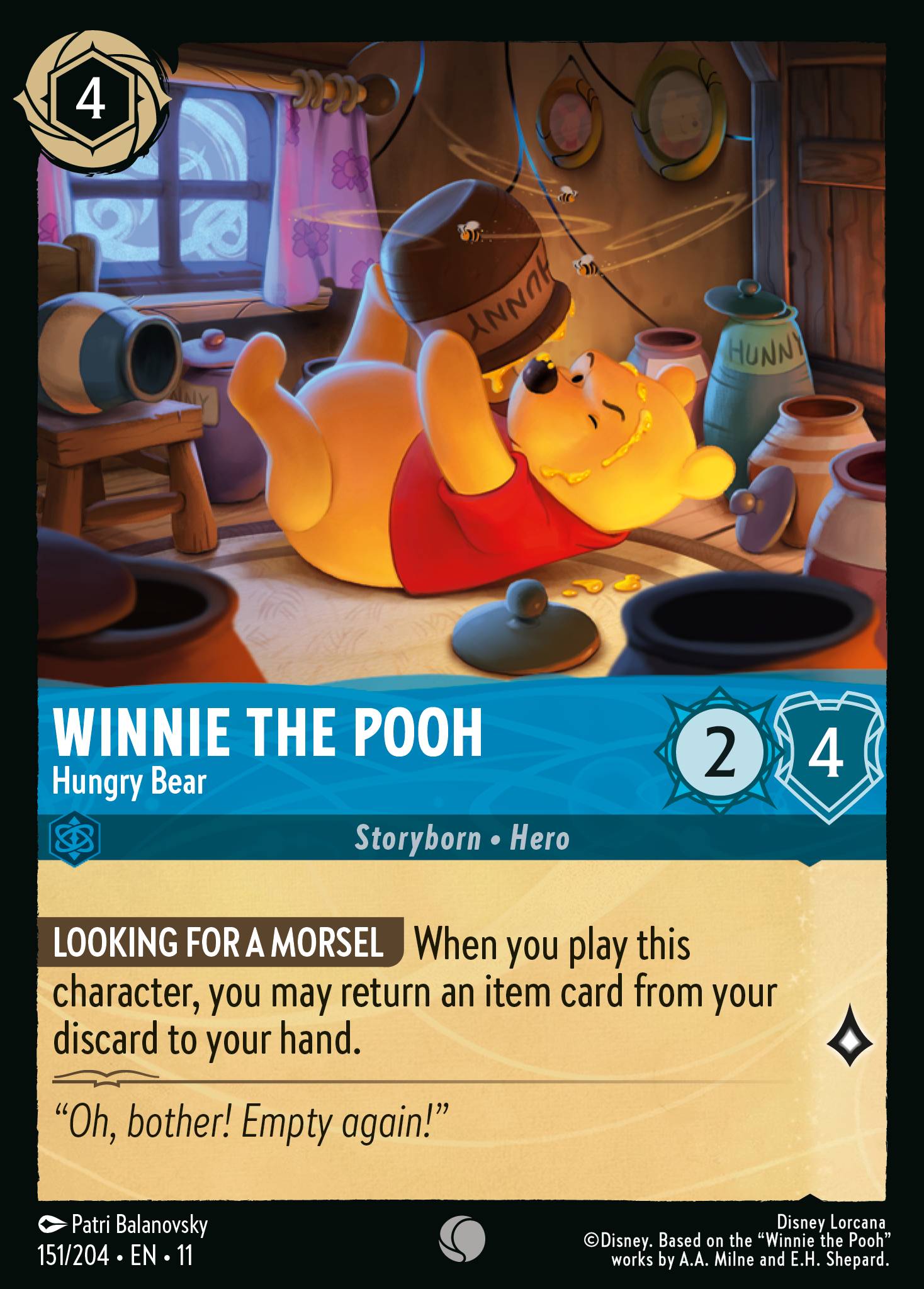 Winnie the Pooh — Hungry Bear Disney Lorcana card