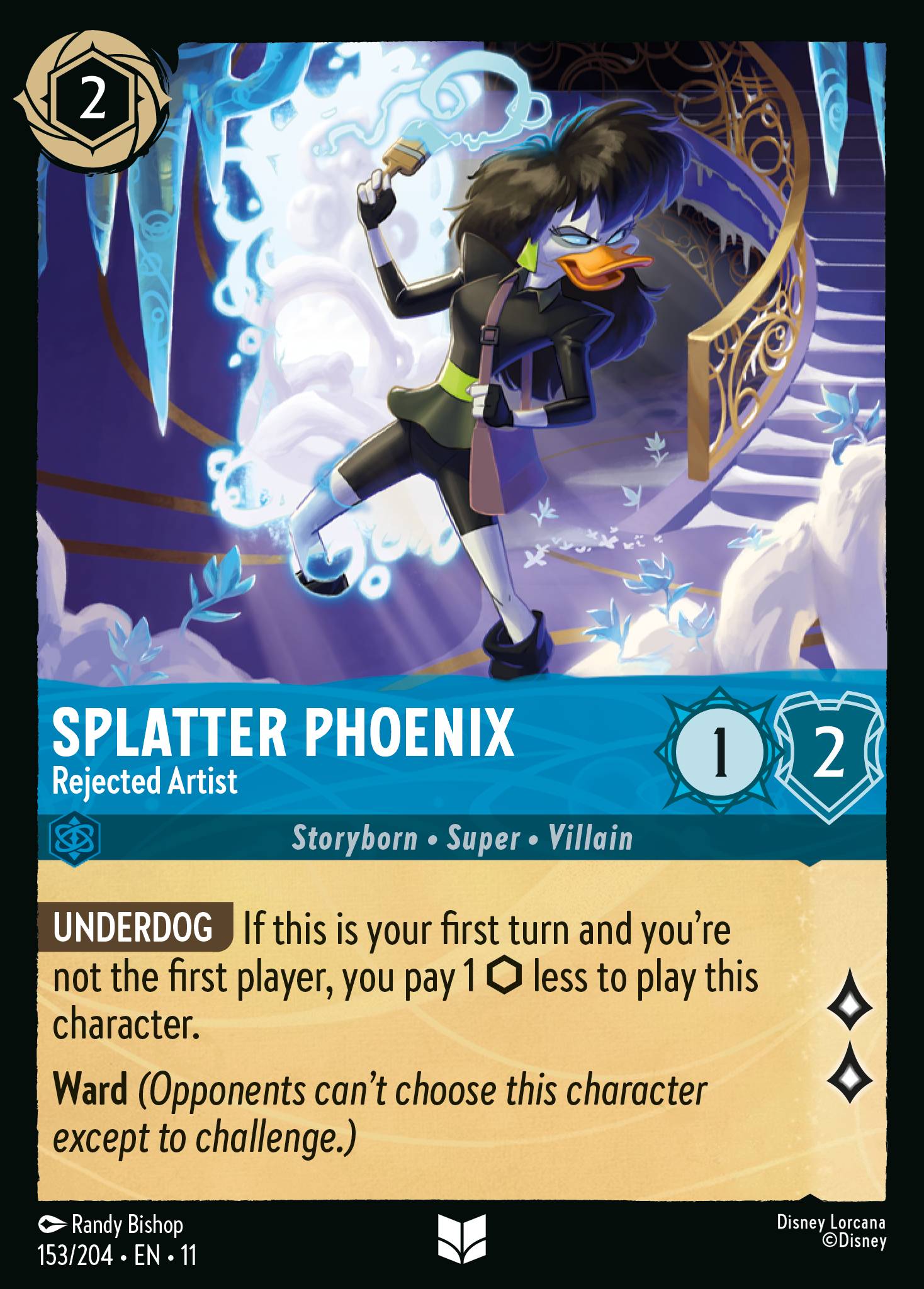 Splatter Phoenix — Rejected Artist Disney Lorcana card