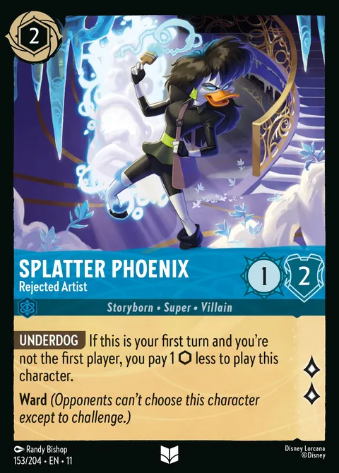 Splatter Phoenix — Rejected Artist Disney Lorcana card