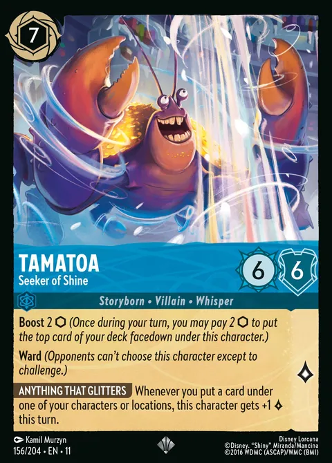 Tamatoa — Seeker of Shine Disney Lorcana card