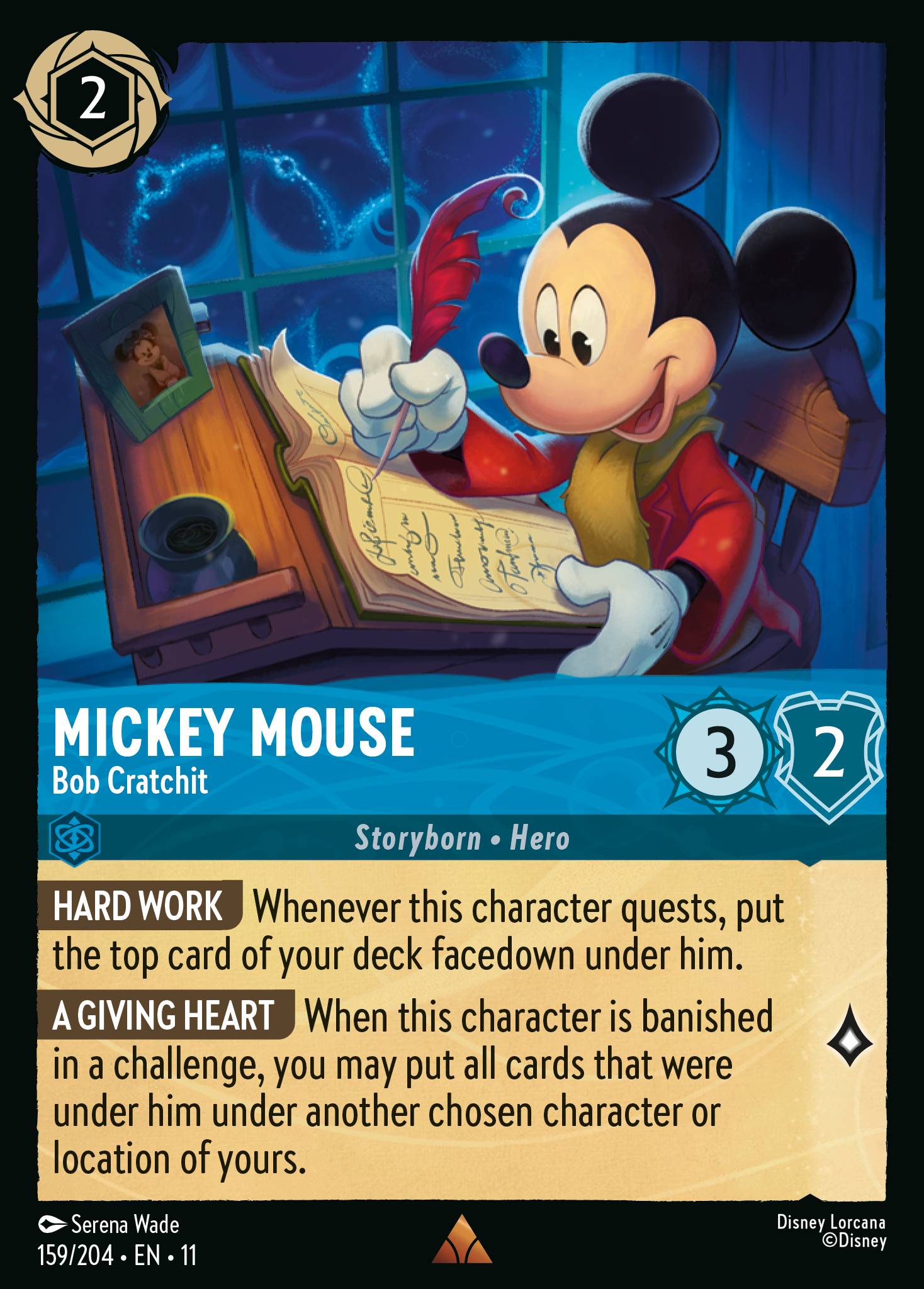 Mickey Mouse — Bob Cratchit Disney Lorcana card