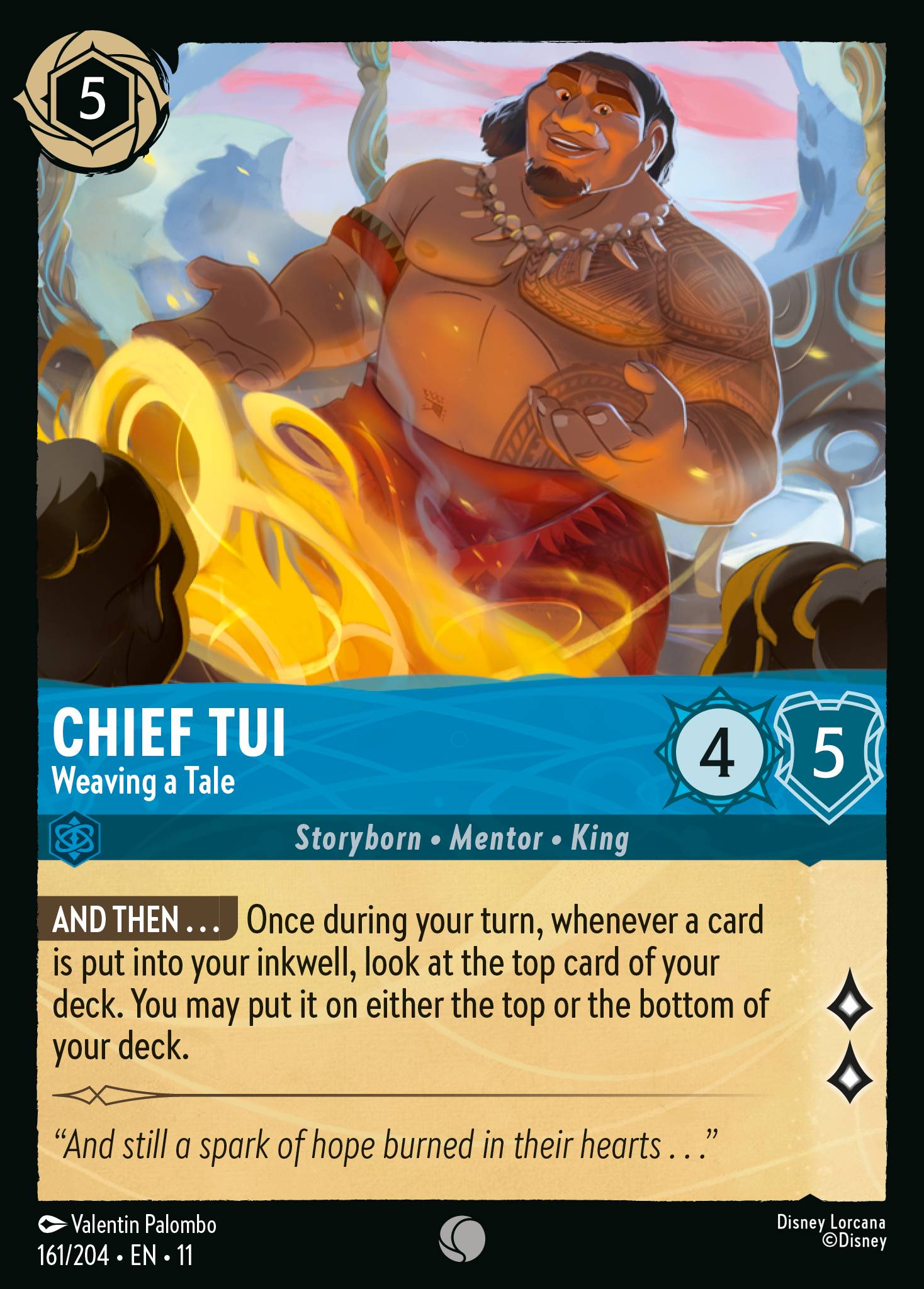 Chief Tui — Weaving a Tale Disney Lorcana card