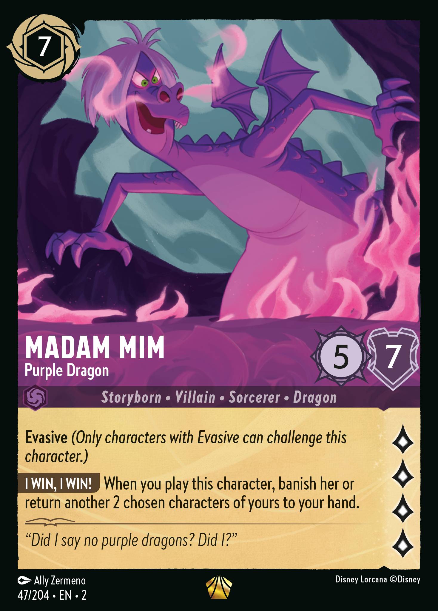 Madam Mim — Purple Dragon Disney Lorcana card