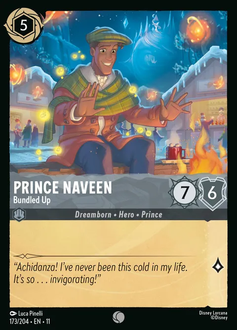 Prince Naveen — Bundled Up Disney Lorcana card
