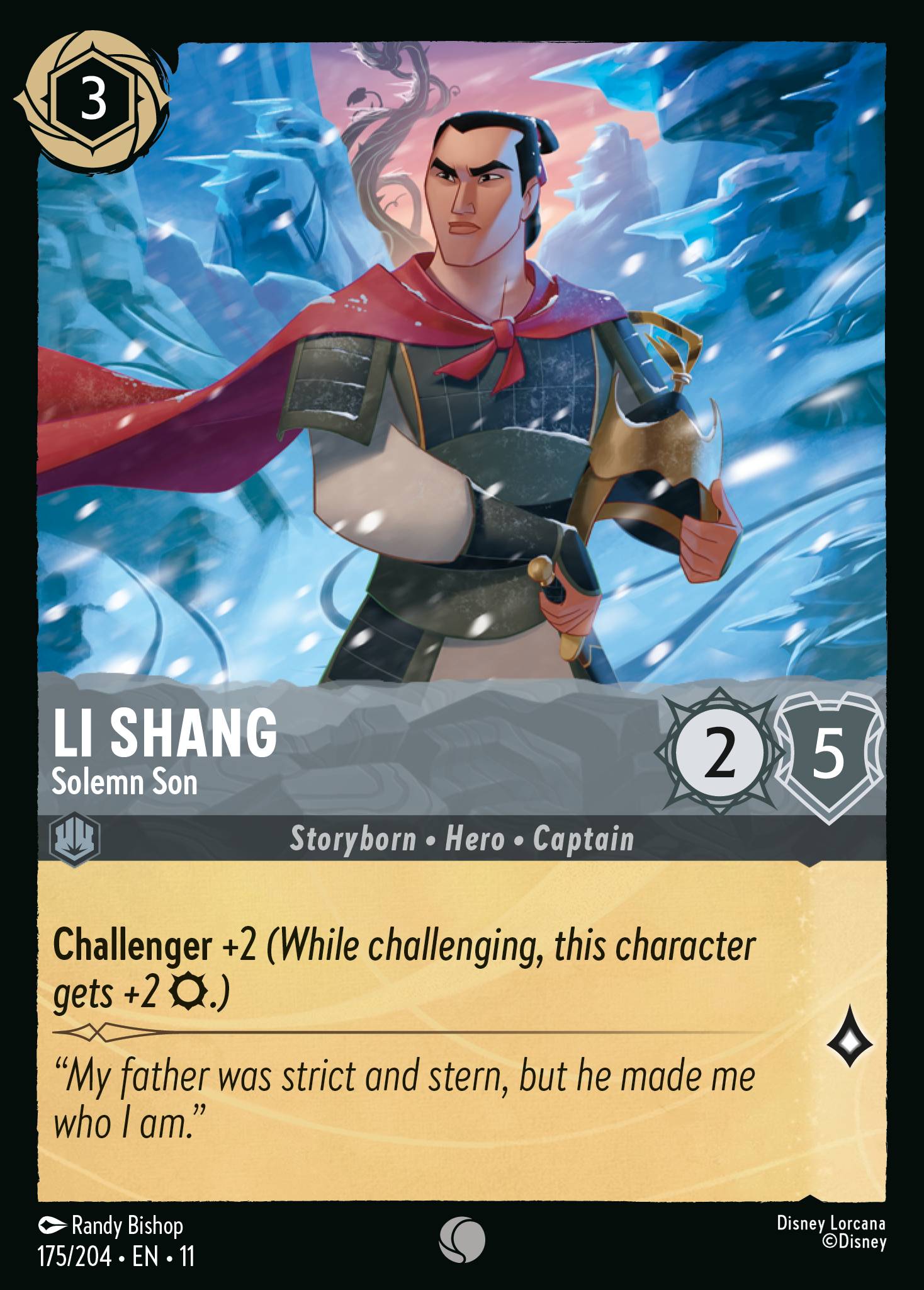 Li Shang — Solemn Son Disney Lorcana card
