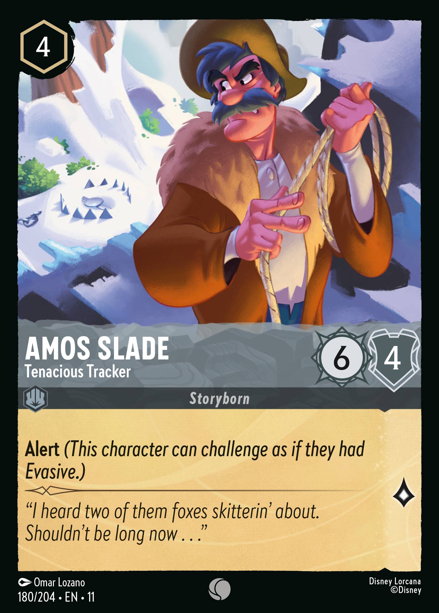 Amos Slade — Tenacious Tracker Disney Lorcana card