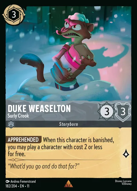 Duke Weaselton — Surly Crook Disney Lorcana card