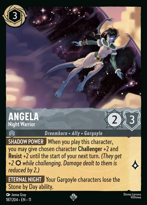 Angela — Night Warrior Disney Lorcana card