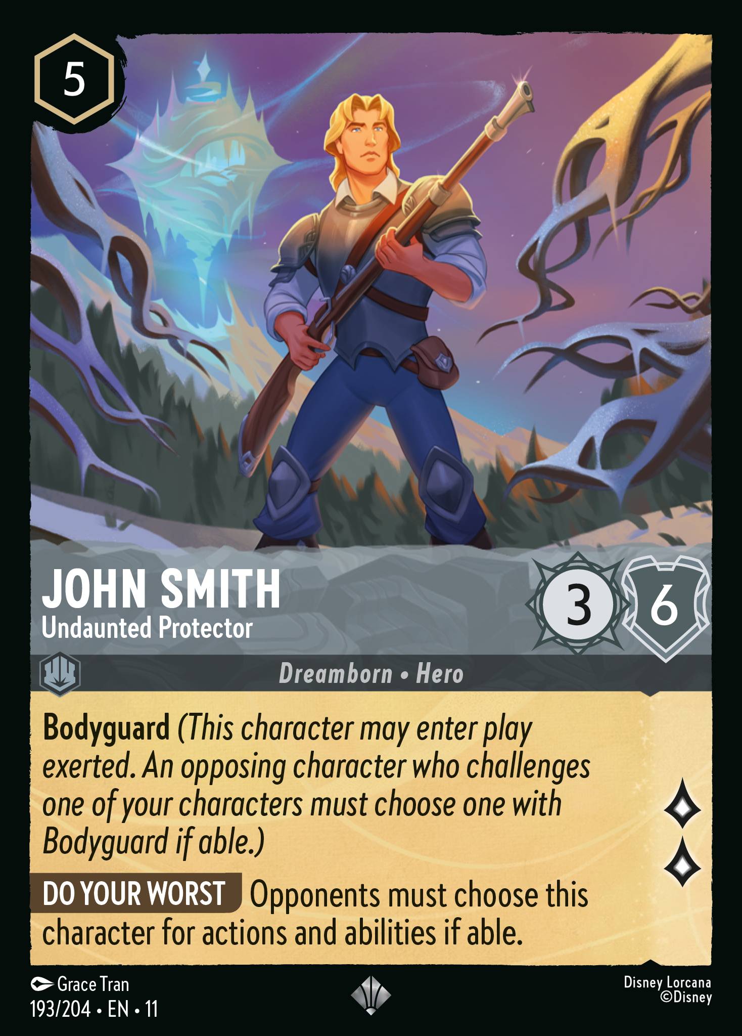 John Smith — Undaunted Protector Disney Lorcana card