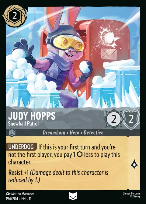 Judy Hopps — Snowball Patrol Disney Lorcana card