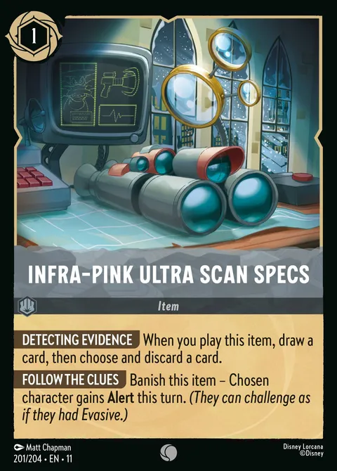 Infra-Pink Ultra Scan Specs Disney Lorcana card