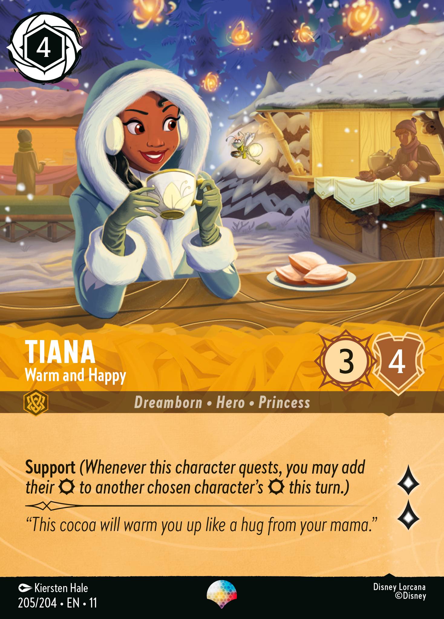 Tiana — Warm and Happy Disney Lorcana card