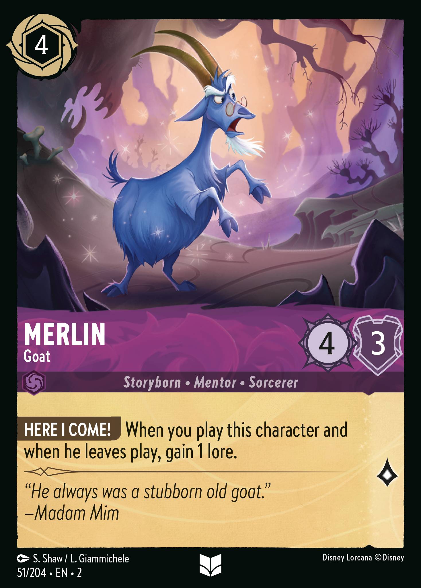 Merlin — Goat Disney Lorcana card
