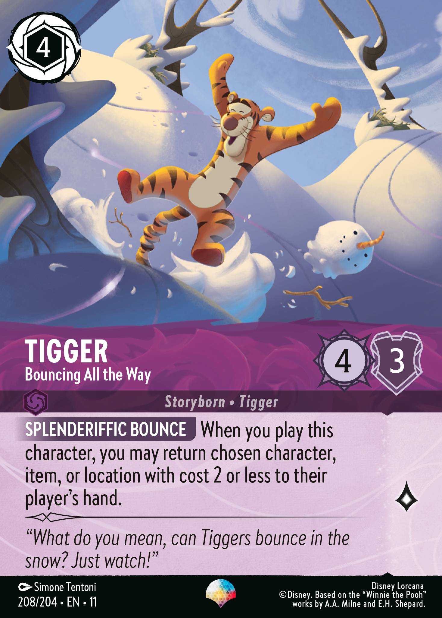 Tigger — Bouncing All the Way Disney Lorcana card
