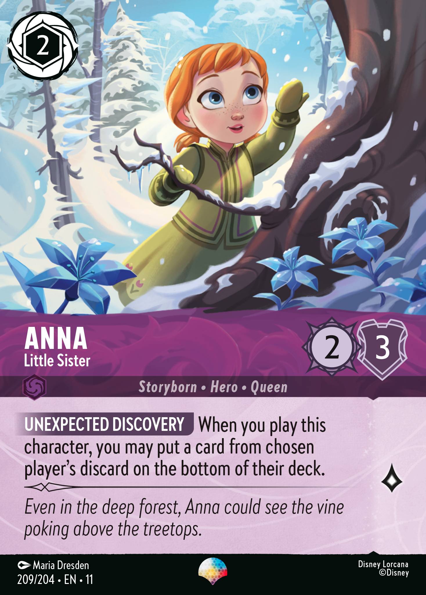Anna — Little Sister Disney Lorcana card
