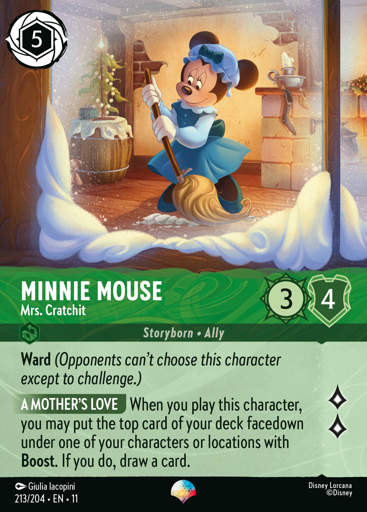 Minnie Mouse — Mrs. Cratchit Disney Lorcana card