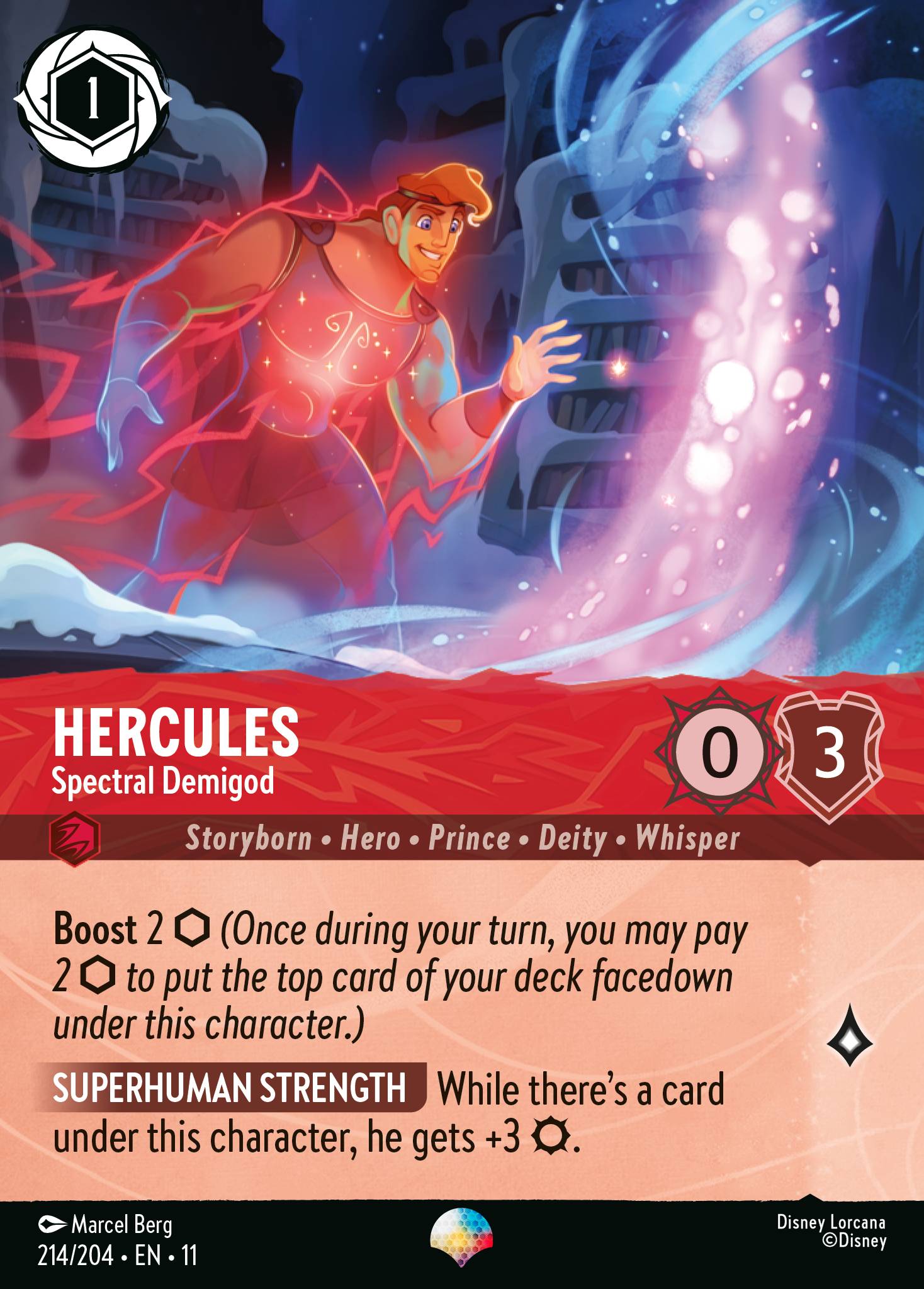Hercules — Spectral Demigod Disney Lorcana card