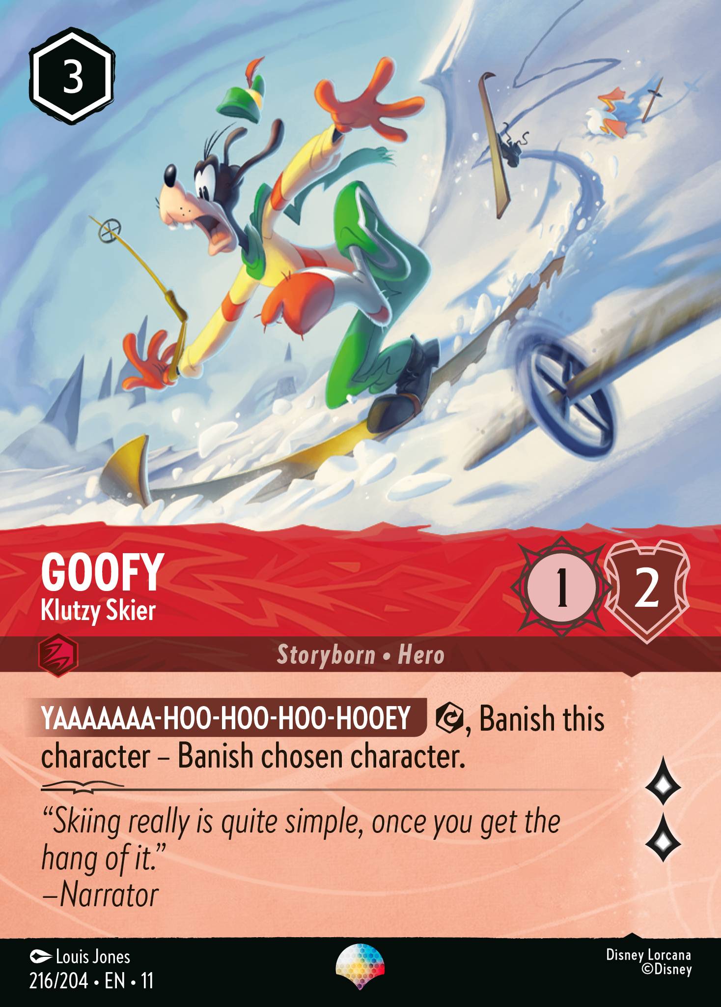 Goofy — Klutzy Skier Disney Lorcana card