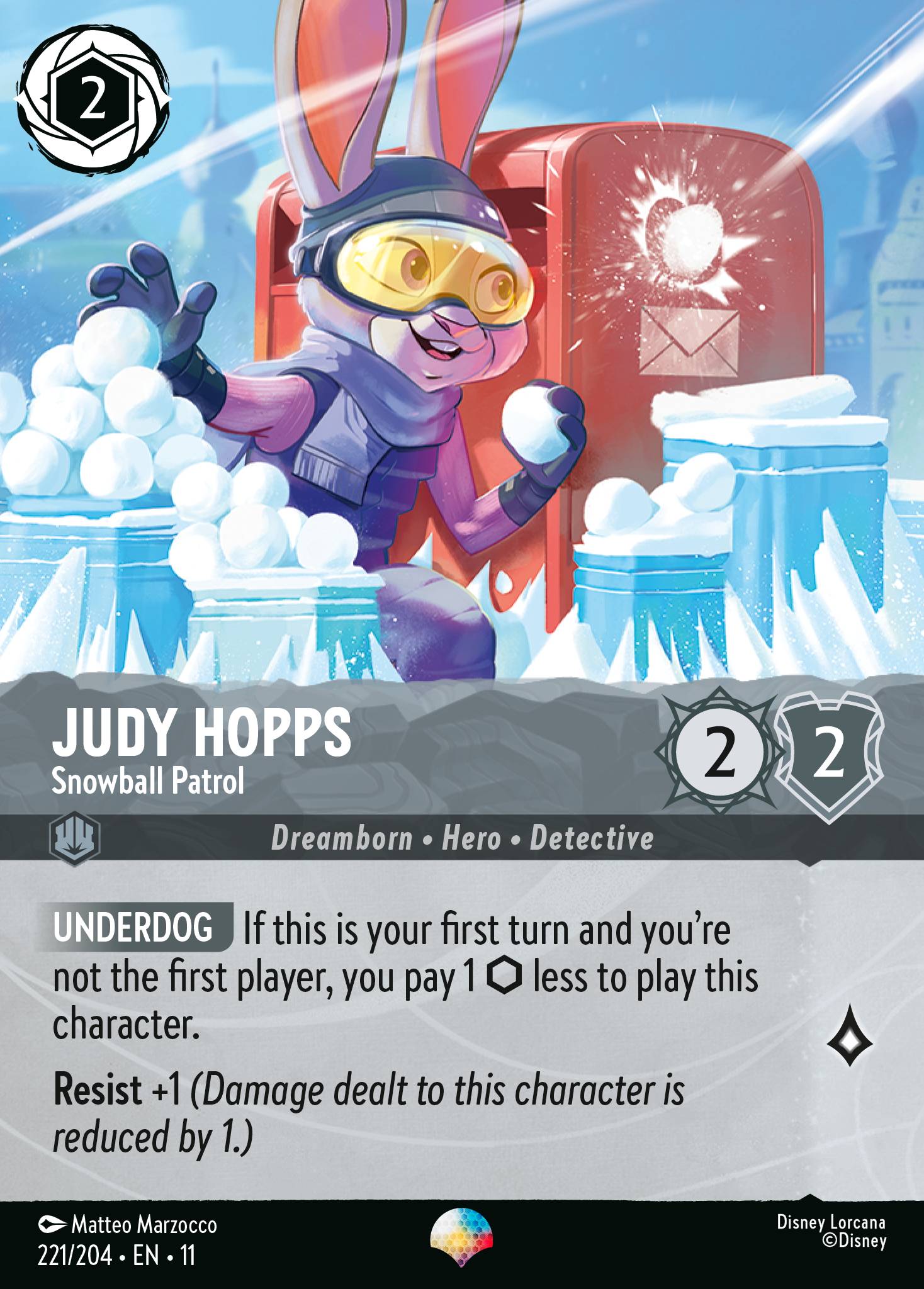 Judy Hopps — Snowball Patrol Disney Lorcana card