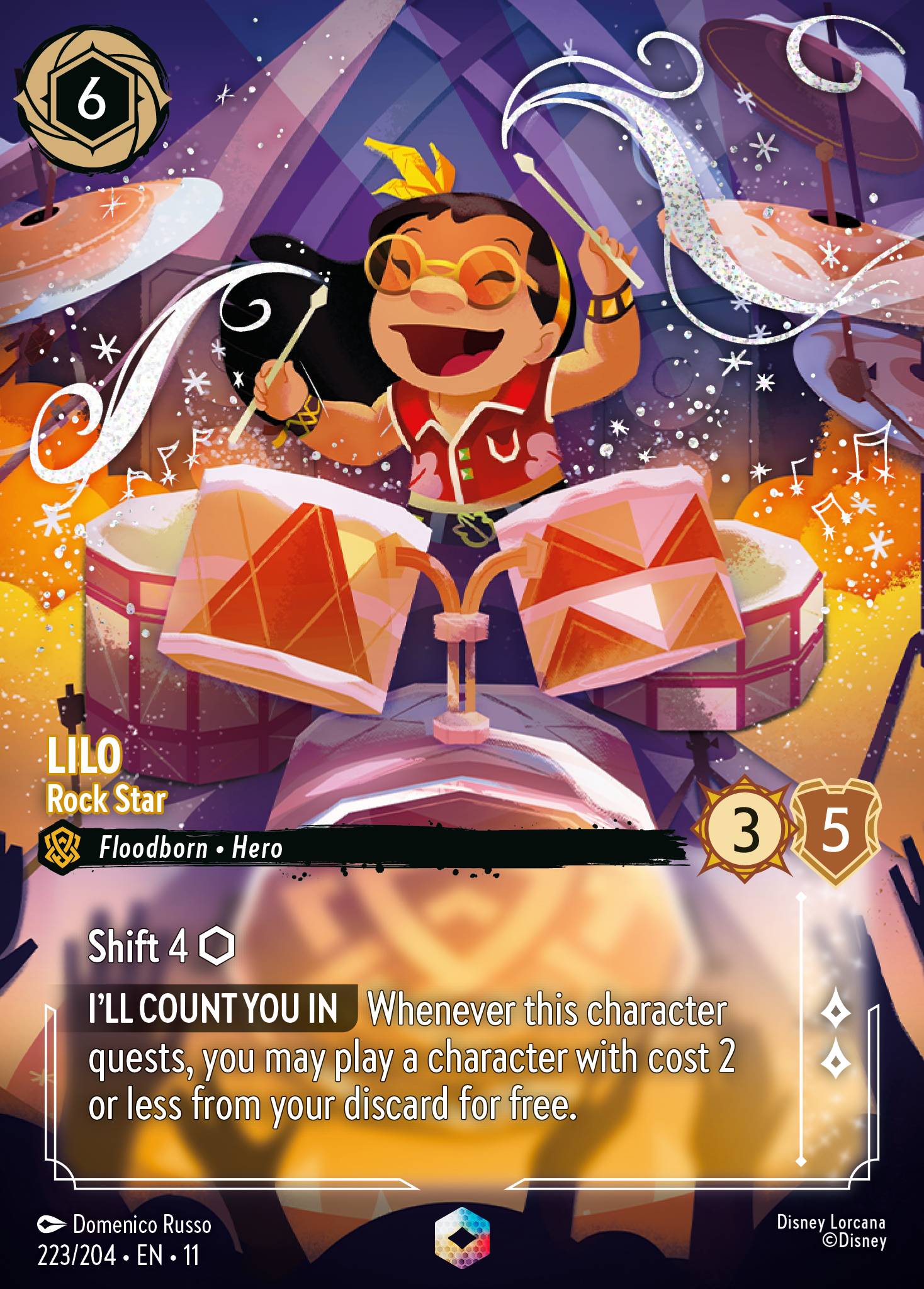 Lilo — Rock Star Disney Lorcana card